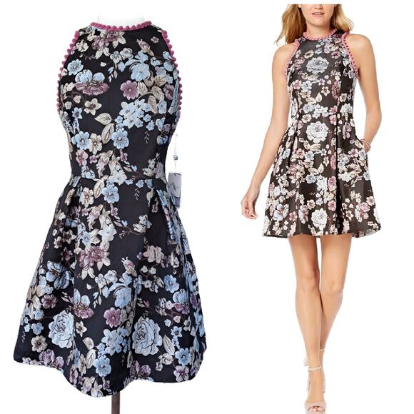 NEW LAUNDRY Floral Jacquard Fit & Flare Party Dress Size 12 - Picture 1 of 12
